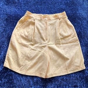 Pleated yellow vintage shorts